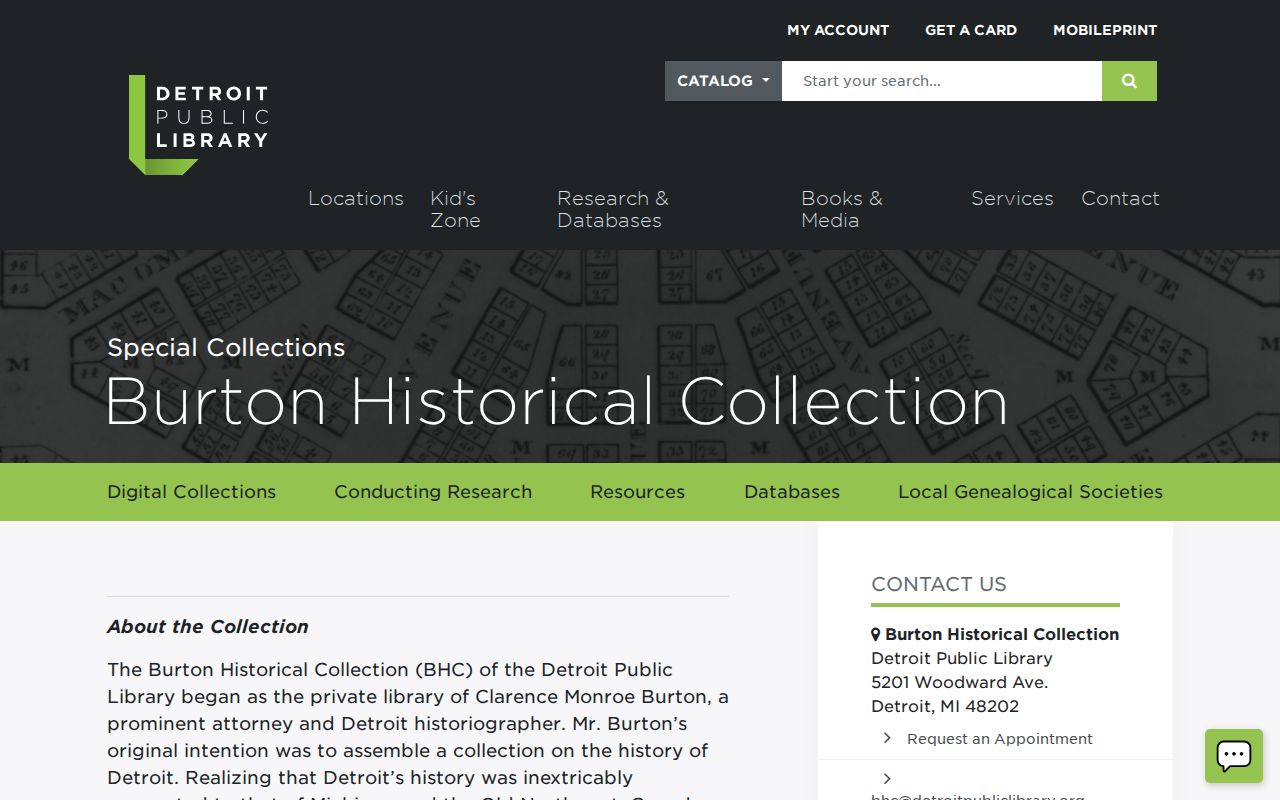 Detroit city directory research information at the Burton Historical Collection