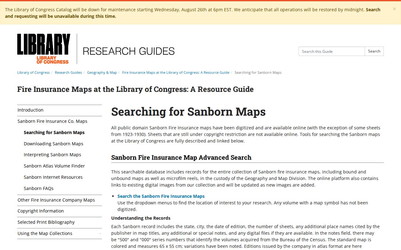 Detroit previous residents house history using Library of Congress Sanborn maps
