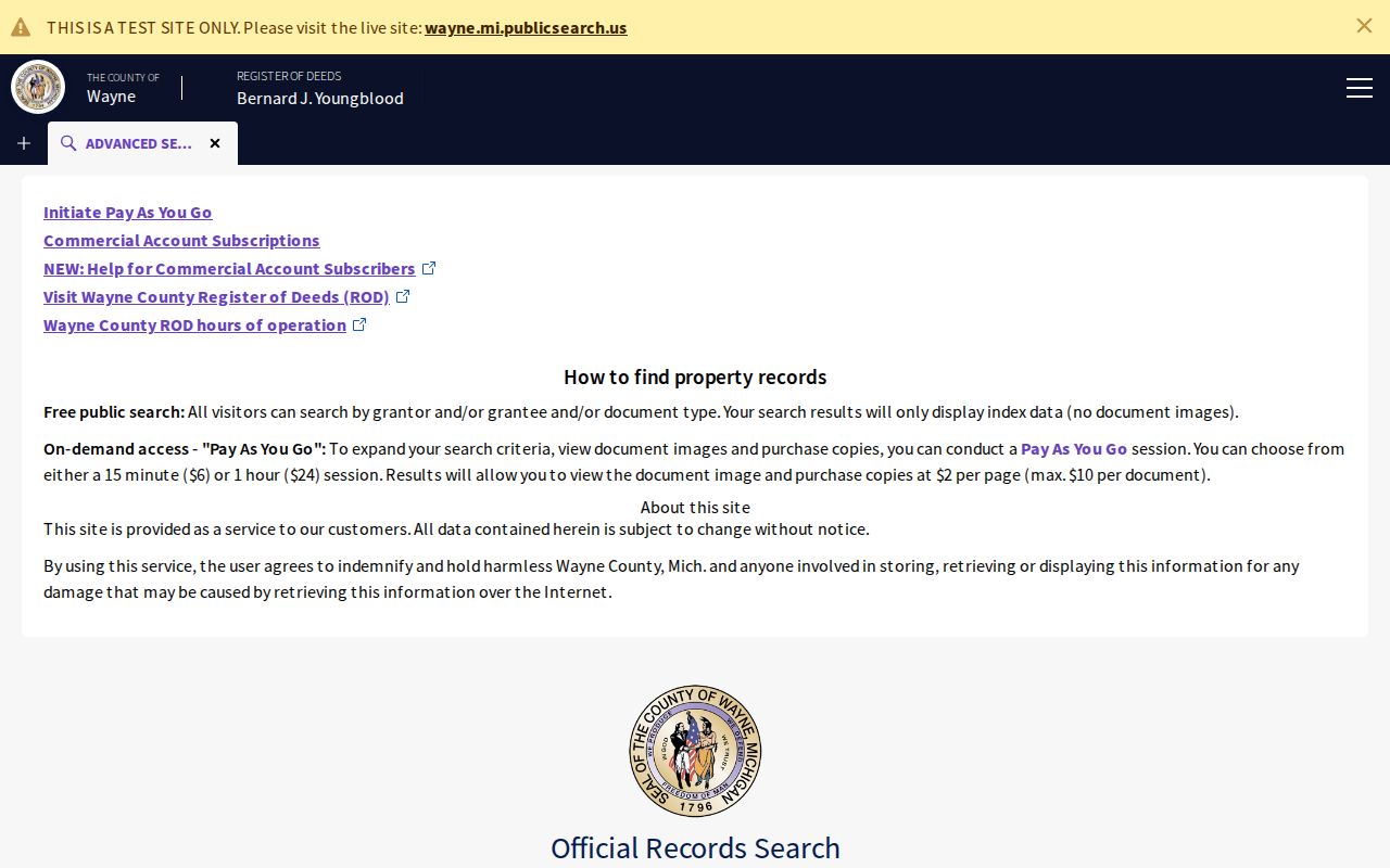 Detroit street directory Wayne County deed index and Property Alert search